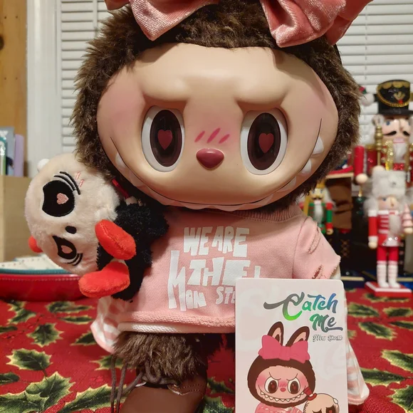 Catch Me The Monsters Cute Plush Doll with Pink Bow - Picture 5 of 8